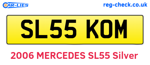 SL55KOM are the vehicle registration plates.