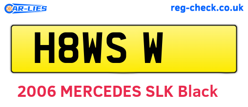 H8WSW are the vehicle registration plates.