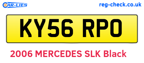 KY56RPO are the vehicle registration plates.