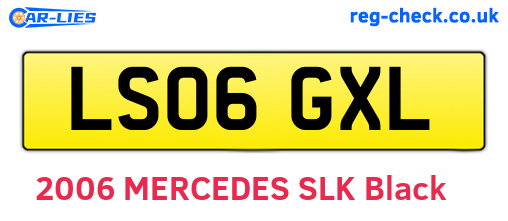 LS06GXL are the vehicle registration plates.
