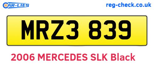 MRZ3839 are the vehicle registration plates.
