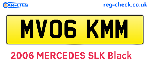 MV06KMM are the vehicle registration plates.