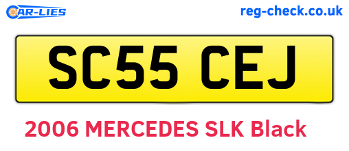 SC55CEJ are the vehicle registration plates.