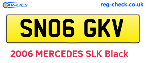 SN06GKV are the vehicle registration plates.