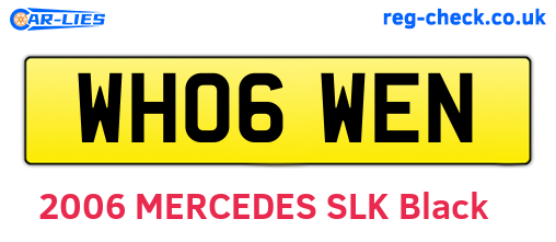WH06WEN are the vehicle registration plates.