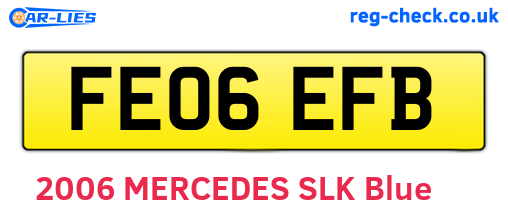 FE06EFB are the vehicle registration plates.