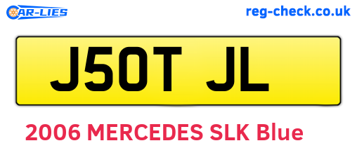 J50TJL are the vehicle registration plates.