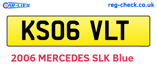KS06VLT are the vehicle registration plates.