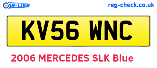 KV56WNC are the vehicle registration plates.