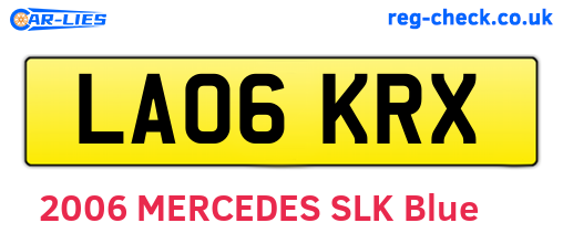 LA06KRX are the vehicle registration plates.