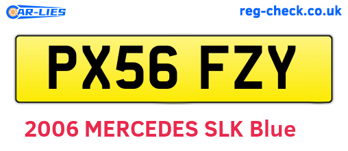 PX56FZY are the vehicle registration plates.