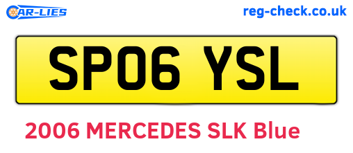 SP06YSL are the vehicle registration plates.