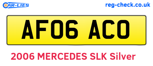 AF06ACO are the vehicle registration plates.