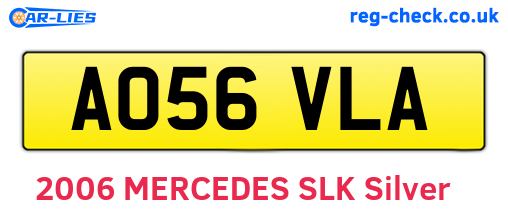 AO56VLA are the vehicle registration plates.