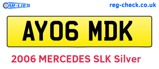 AY06MDK are the vehicle registration plates.