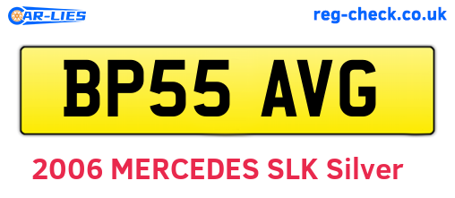 BP55AVG are the vehicle registration plates.