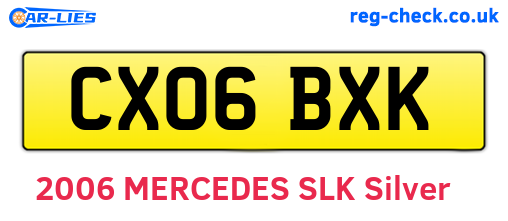 CX06BXK are the vehicle registration plates.