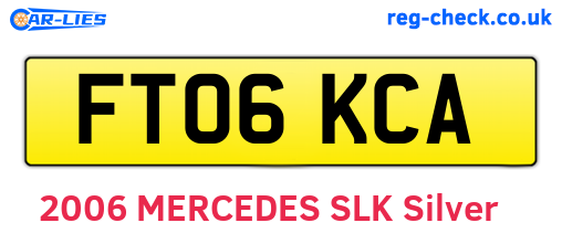FT06KCA are the vehicle registration plates.