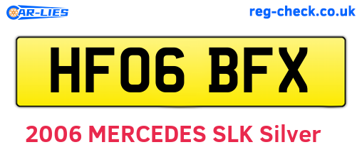 HF06BFX are the vehicle registration plates.
