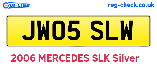 JW05SLW are the vehicle registration plates.