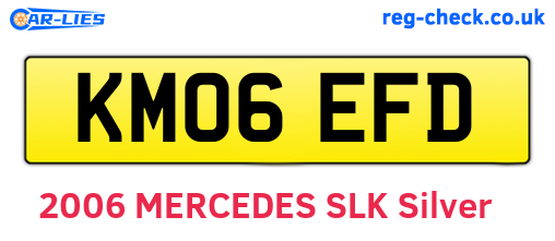 KM06EFD are the vehicle registration plates.