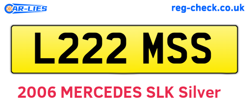 L222MSS are the vehicle registration plates.