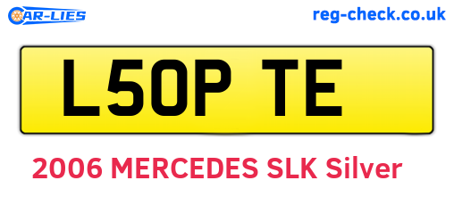 L50PTE are the vehicle registration plates.