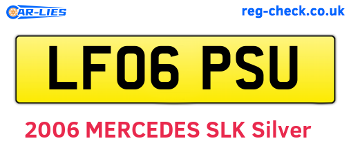 LF06PSU are the vehicle registration plates.