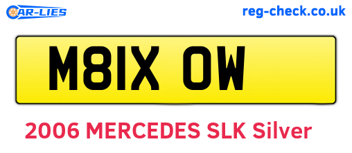 M81XOW are the vehicle registration plates.