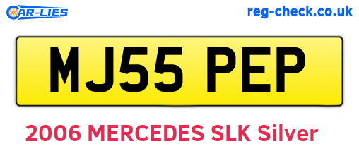 MJ55PEP are the vehicle registration plates.