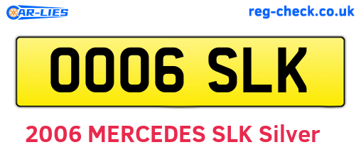 OO06SLK are the vehicle registration plates.