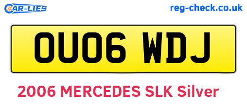 OU06WDJ are the vehicle registration plates.