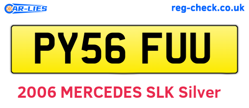 PY56FUU are the vehicle registration plates.