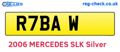 R7BAW are the vehicle registration plates.