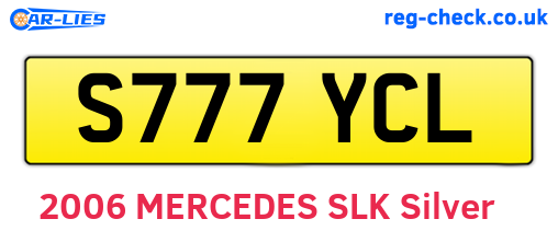 S777YCL are the vehicle registration plates.