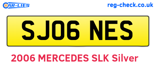 SJ06NES are the vehicle registration plates.
