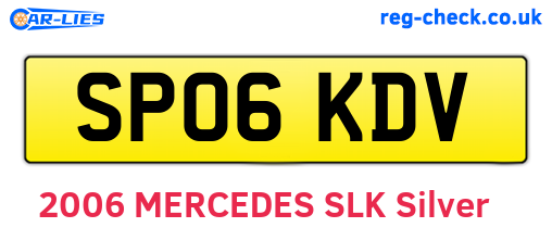 SP06KDV are the vehicle registration plates.