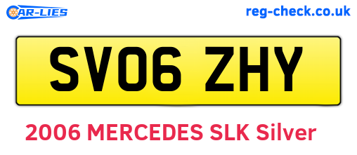 SV06ZHY are the vehicle registration plates.