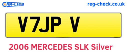 V7JPV are the vehicle registration plates.