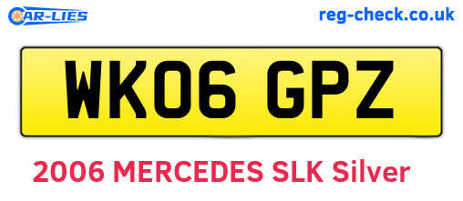 WK06GPZ are the vehicle registration plates.