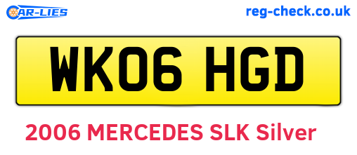 WK06HGD are the vehicle registration plates.