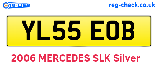 YL55EOB are the vehicle registration plates.