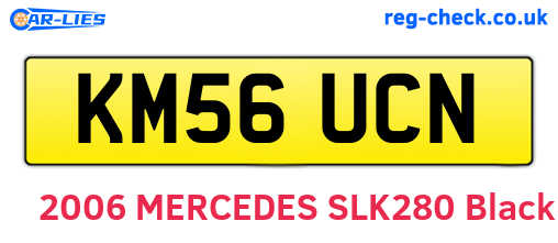 KM56UCN are the vehicle registration plates.