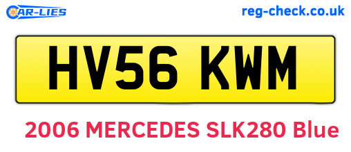 HV56KWM are the vehicle registration plates.
