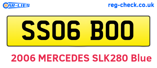 SS06BOO are the vehicle registration plates.