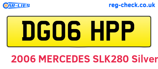 DG06HPP are the vehicle registration plates.