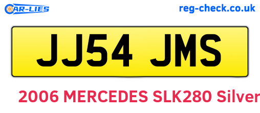 JJ54JMS are the vehicle registration plates.