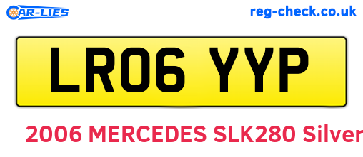 LR06YYP are the vehicle registration plates.