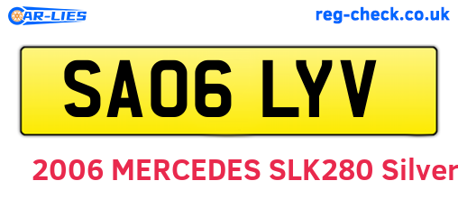SA06LYV are the vehicle registration plates.
