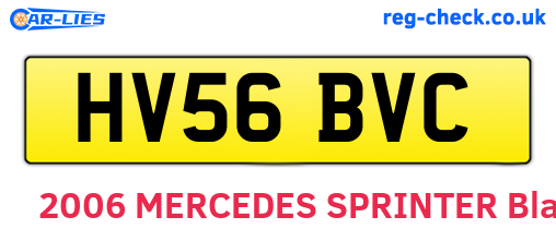 HV56BVC are the vehicle registration plates.